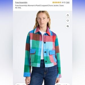 Free Assembly Plaid Jacket- brand new!